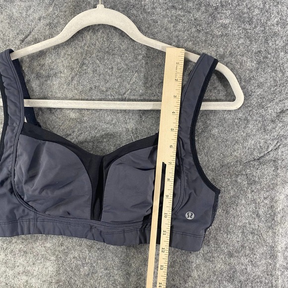 Lululemon Ta Ta Tamer Sports Bra 36C Gray Coal Black Adjustable - Picture 12 of 13